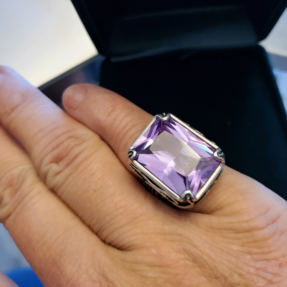 Amethyst sterling silver ring size 6 - Picture 1 of 5